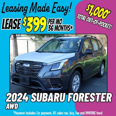 Only $399 Per Month for a New 2024 Subaru Forester AWD!*
