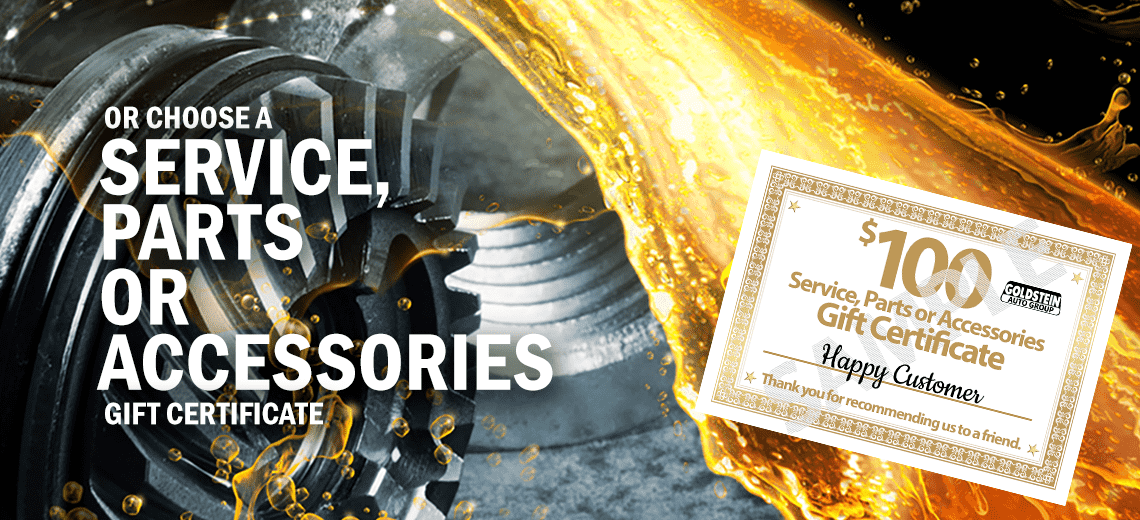 Goldstein Auto Group Service and Parts Certificate
