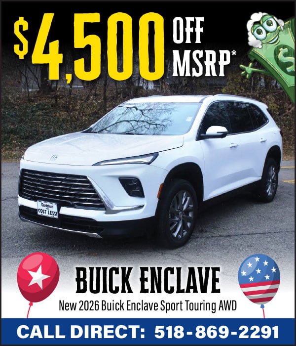 Save $4,500 Off MSRP on a New 2026 Buick Enclave Sport Touring AWD!*