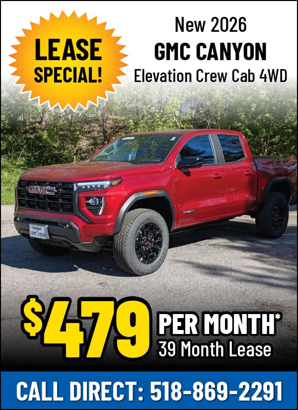 Lease a New 2026 GMC Canyon Elevation Crew Cab 4WD for Only $479 Per Month*