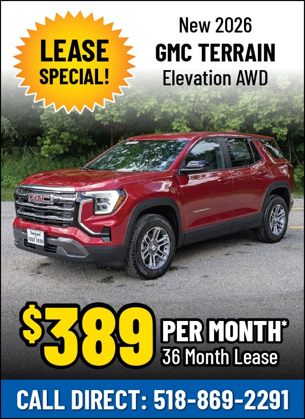 Lease a New 2026 GMC Terrain Elevation AWD for Only $389 Per Month!*