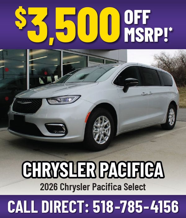 Save $3,500 OFF MSRP on Every New In-Stock 2026 Chrysler Pacifica!*