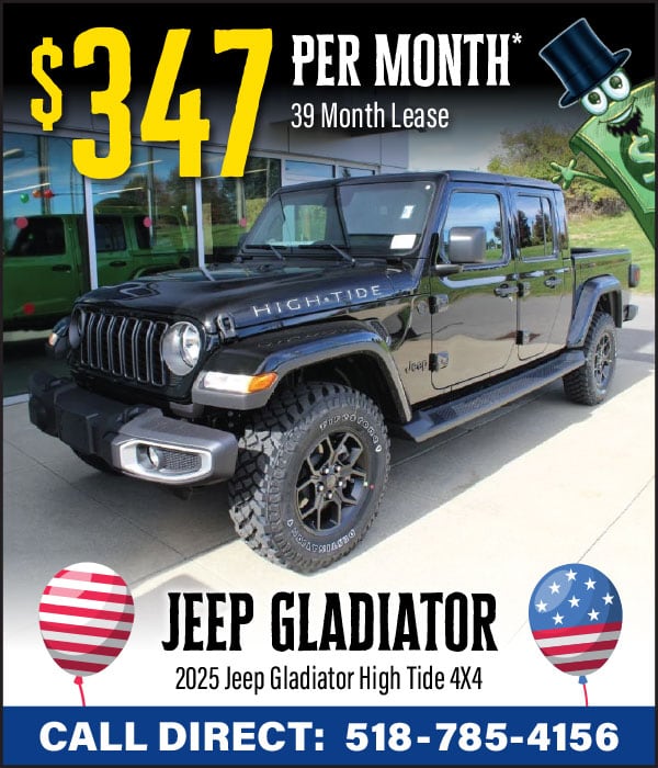 Only $347 Per Month to Lease a New 2025 Jeep Gladiator High Tide 4X4!*