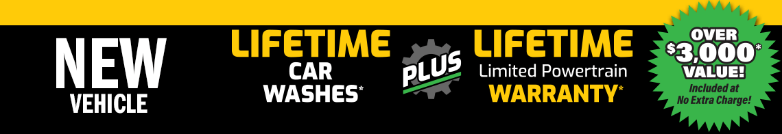 Lifetime Car Washes and Lifetime Limited Powertrain Warranty on New Buick, GMC, Chrysler, Jeep, Dodge, RAM and Subaru vehicles only with the Goldstein Auto Group dealerships in Albany and Latham, NY